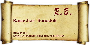 Ramacher Benedek névjegykártya